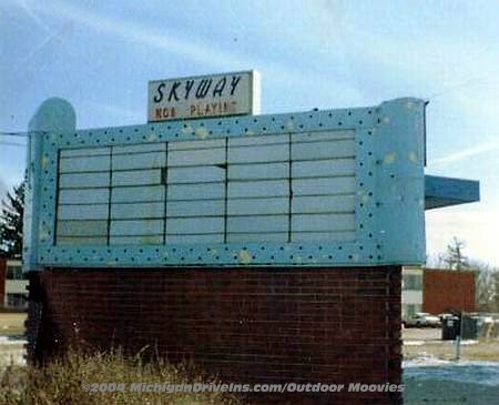 Skyway Drive-In Theatre - Skyway Marquee 1987 Courtesy Outdoor Moovies (newer photo)